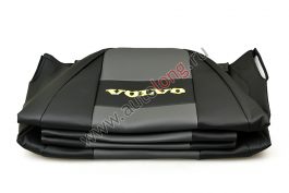 Чехлы сиденья из экокожи для VOLVO FH-12 (до 2003г) (2 ремня), цвет черный   серый