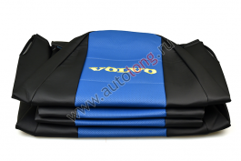 Чехлы сиденья из экокожи для грузовика VOLVO FH-12 (до 2003г) цвет черный   синий