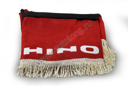 Ламбрекен лобового стекла   угол HINO (польская ткань) Красный
