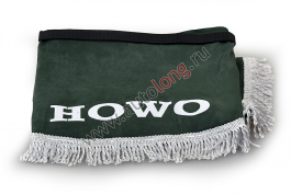 Ламбрекен лобового стекла и угол HOWO (польская ткань) Зеленый с серым Ламбрекен лобового стекла и угол HOWO (польская ткань) Зеленый с серым