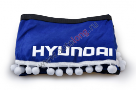 Ламбрекен лобового стекла и угол на грузовик HYUNDAI (польская ткань) Синий с белым Ламбрекен лобового стекла и угол на грузовик HYUNDAI (польская ткань) Синий с белым