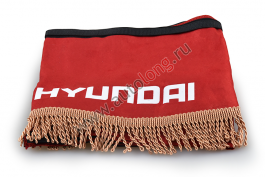 Ламбрекен лобового стекла и угол на грузовик HYUNDAI (польская ткань) Красный с золотым Ламбрекен лобового стекла и угол на грузовик HYUNDAI (польская ткань) Красный с золотым