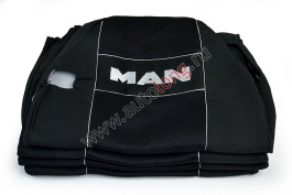Чехол-сиденья MAN TGA (2 высоких сидения, 2 ремня) Черный Чехол-сиденья MAN TGA (2 высоких сидения, 2 ремня) Черный