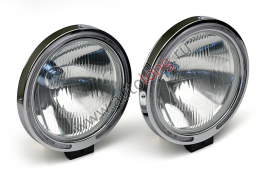 Фара прожектор (D=220mm) Круглая Хром с габаритом LED (комплект) Фара прожектор (D=220mm) Круглая Хром с габаритом LED (комплект)