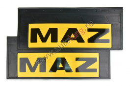 Брызговики узкие светоотражающие (из резины) на МАЗ (желтая основа) комплект 660*270