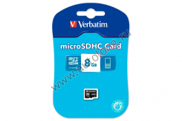 Карта памяти microSD 8GB Verbatim microSDHC Class 4
