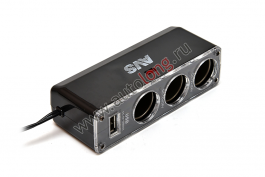 Разветвитель прикуривателя 3-х фазный USB 12-24V AVS CS313U Разветвитель прикуривателя 3-х фазный USB 12-24V AVS CS313U
