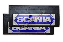 Брызговики узкие светоотражающие из резины SCANIA (Ромб Синий) комплект 660х270 Брызговики узкие светоотражающие из резины SCANIA (Ромб Синий) комплект 660х270