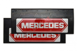 Брызговики светоотражающие узкие MERCEDES (резина) Ромб Красный комплект 660*270