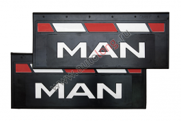 Брызговики узкие (из резины) MAN (Красно-белые) комплект 660*270