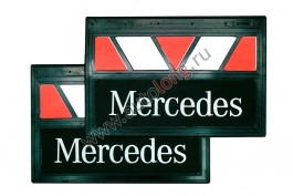 Брызговики для грузовиков MERCEDES (Красно-белые) комплект 600х400