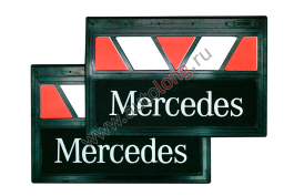 Брызговики для грузовиков MERCEDES (Красно-белые) комплект 600х400 Брызговики для грузовиков MERCEDES (Красно-белые) комплект 600х400