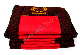 Чехол-сиденья ЭКО КОЖА Комбинированый (красный) HINO-500