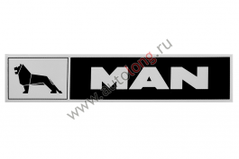Наклейка светоотражающая MAN эмблема, Левый, Полоски, Черный (407*86mm)